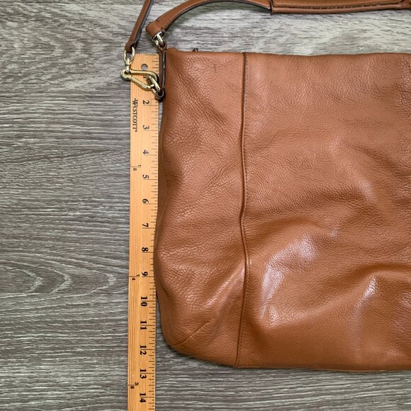 Womens Coach Isabelle Brown Pebbled Leather Shoulder Zip Bag Purse F34511 - Picture 7 of 12